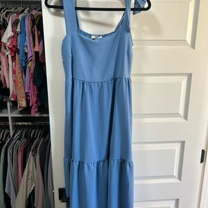 Blue Sleeveless Maxi Dress